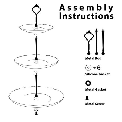 Sweejar 3 Tier Ceramic Cake Stand Wedding, Dessert Cupcake Stand for Tea Party Serving Platter (Jade) - color: Jade