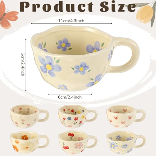 Maxdot 12oz Ceramic Coffee Mugs, Glazing Process Coffee Cup,6 Pcs,Cute - style: Cute