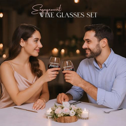 AW BRIDAL Engagement Gifts for Couples Wine Glasses Set, 2026 Fiance Gifts for Women and Newly Wed, Wedding Gift for Bride and Groom, Wine Decanter Set for Engagement and Bridal Shower - style: Wine Decanter-Fiance