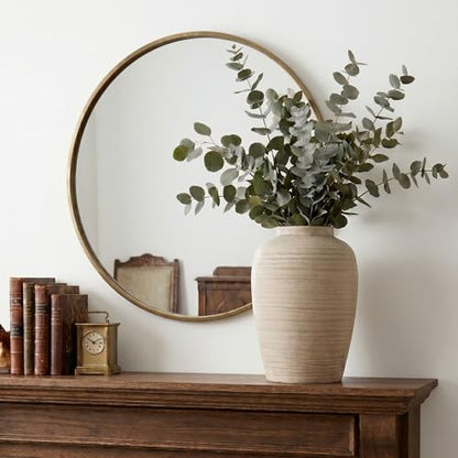 10 Inch Large Ceramic Vase Farmhouse Style Pottery Flower Vase | Handcrafted Rustic Ceramic Vase,Cream Ceramic Vase,Ceramic vases,Farmhouse Vase for Shelf, Living Room - color: E- 10"-retro