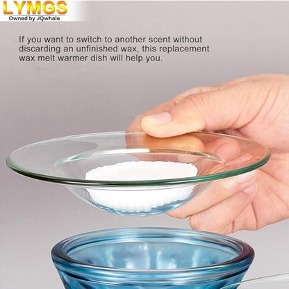 4.5" Replacement Oil Warmer Dish, 115mm Wax Melt Warmer Liner Round Glass Dish, Candle Warmer Bowl Plate Wax Tray for Scented Wax Aroma Therapy Lamp, 1 Pack