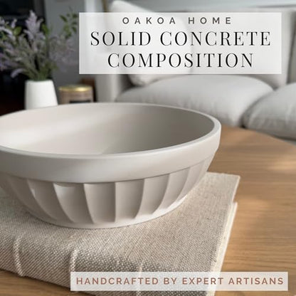 OAKOA Concrete Bowl - Cement Bowl for Coffee Table - Decorative Fruit Bowl | Key Bowl for Entryway Table - Organic Modern Home Decor - Purse Bowl - Stone Fruit Bowl - Centerpiece Bowl