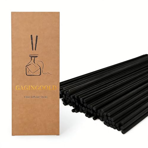 100 PCS Reed Diffuser Sticks, 11 Inch Fibre Diffuser Replacement Stick for Essential Oil Diffuser Refill, 4 mm Thick Aroma Diffuser Sticks for Home Office Bathroom Bedroom, Black - color: Black