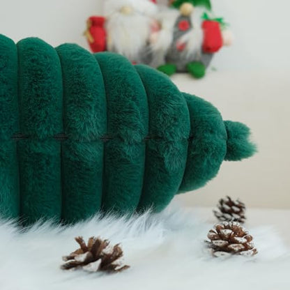 JOJUSIS Faux Fur Plush Throw Pillow Covers, Dark Green, 22 x 22-Inch - color: Dark Green, size: 22" x 22" (Pack of 2)