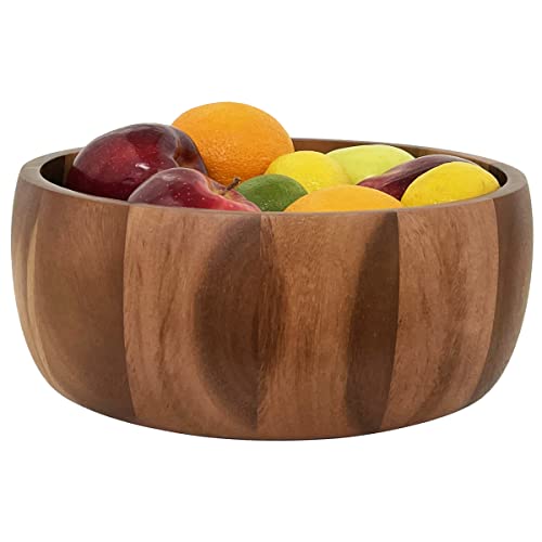 Woodard & Charles Acacia Wood 12" Salad Bowl with Salad Hands, 3 Piece Set | 12" x 5" Acacia Wood Salad Bowl With Salad Hands; Toss and Serve Salad, Fruit and More. Ideal for Parties and Everyday Use - size: 12" x 5" Acacia Wood Bowl with Salad Hands
