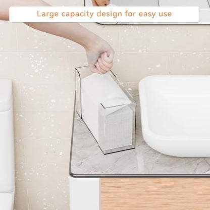 Clear Bathroom Paper Towel Dispenser,11″ Long Acrylic Trifold Paper Towel Holder,Lucite Multifold Paper Towel Dispenser for Papertowel,Z-fold,Folded,C fold,Tri Fold and Paper Napkin Holder,Pack of 1