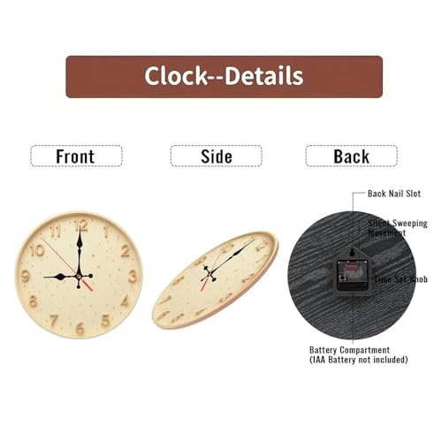 Sleek Minimalist Natural Wooden Wall Clock 25cm*25cm