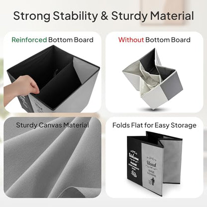 Opret 2 Compartment Large Shoe Cover Box Black Grey, Real Estate Agent Supplies, Disposable Shoe Cover Dispenser Box for Open House, Foldable Storage Bin - color: Black Grey