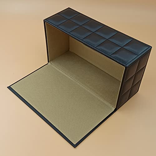 High-end Fashion PU Leather Tissue Box Holder Business Black, Rectangular Napkin Holder Drawer Paper Dispenser, Home Office Car Tissue Holder with Magnetic Bottom (Black Checkered) - color: Black Checkered