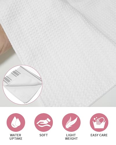 Grey Striped Dish Towels Set, Waffle Weave Kitchen Towels 3 Pieces, Farmhouse Aesthetic Modern Stripes Microfiber Hair Face Bath Tea Towel Absorbent Quick Drying Cleaning Dish Cloths, 12"x12" - color: Gray, White, Silver, size: 3PCS,12"x12"