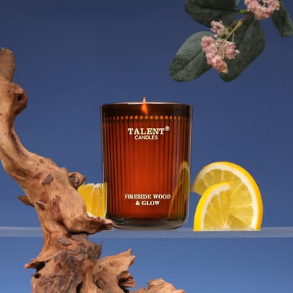 Jar Candles for Home Scented, Aromatherapy Candles Gifts for Women & Men, Natural Soy Candle, 8.4oz Traditional Style Fireside Wood & Glow - color: Fireside Wood & Glow