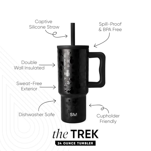 Simple Modern Disney Kids 24 oz Tumbler with Handle and Silicone Straw Lid | Spill Proof and Leak Resistant | Reusable Stainless Steel Bottle | Gift Kids Boys Girls | Trek Collection | Iconic Mickey | Trek Kids Water Bottle, Toddler Cup | Insulated Stainl