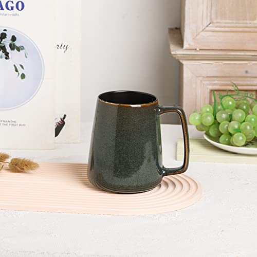 Large Ceramics Coffee Mugs,24 oz,Large Handle Design,Extra Large Tea and Coffee Cup for Office and Home，Microwave and Dishwasher Safe(Color:24 oz green) - color: 24 oz green