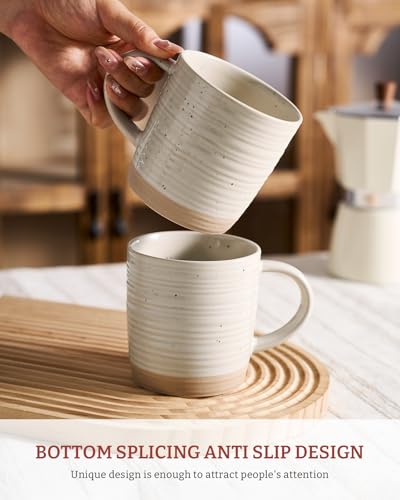 famiware Coffee Mugs Set of 4, 13 oz Mug Set, Ceramic Cup Set with Handle | Stoneware Mug for Coffee, Tea, Latte, Cappuccino, Microwave and Dishwasher Safe, Constellation Series，Beige - color: Constellation-Beige, size: 4 Count (Pack of 1)