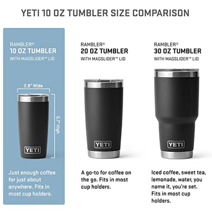 YETI Rambler 10 oz Tumbler, Stainless Steel, Vacuum Insulated with MagSlider Lid, White - color: White