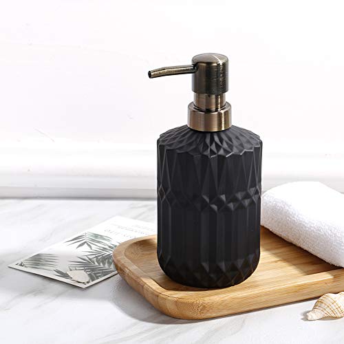 YunNasi Soap Dispenser with Pump, Refillable Liquid Hand Soap Dish Soap Dispensers for Bathroom Counter, Kitchen Sink (Black) | Liquid Hand Soap Dish Soap Dispensers for Bathroom Counter, Kitchen Sink, Black - color: Black