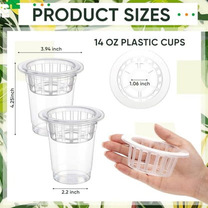 70 Pcs Plastic Plant Propagation Vase for Indoor Decor, 4.25'' | Clear Plastic Vase with Hydroponic Basket, Pet Material, Root Support Design, Easy Water Changes, Home Office Desktop Display - size: 4.25''