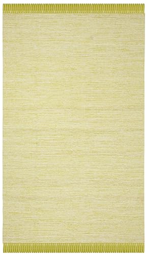 SAFAVIEH Montauk Collection Area Rug - 5' x 8', Olive & Green, Handmade Tassel Cotton, Ideal for High Traffic Areas in Living Room, Bedroom (MTK610G) - color: Olive/Green, size: 5' x 8' (Rectangular)