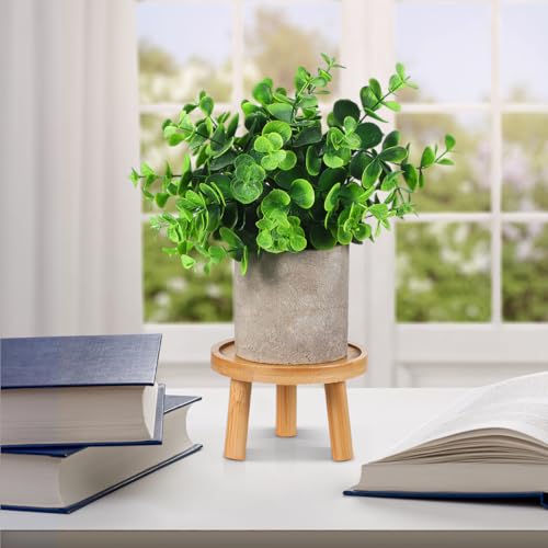 Levemolo 2Pcs Wooden Flower Pot Tray Base Indoor Plant Stand | Stable wood base, for indoor tabletops, supports potted plants and succulents