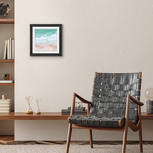 Americanflat 12x12 Picture Frame - Matted to 10x10 - Black | Shatter-resistant glass, hanging hardware included, use with or without mat - color: Black, size: 12x12