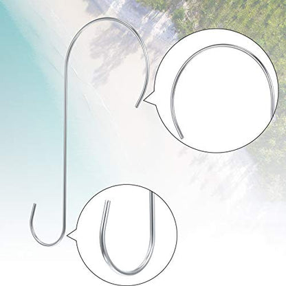Hotop 6 Pieces Heavy Duty Big S Hooks Bird Feeder Garden Rustproof Stainless Steel Hook for Tree Branch, Kitchen, Bird House, Plants, Baskets, Lanterns and Bicycles(12 Inch,Silver) - color: Silver, size: 12 Inch