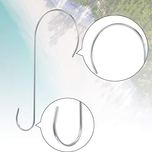 Hotop 6 Pieces 18 Inch Heavy Duty Big S Hooks Bird Feeder Rustproof Garden Stainless Steel Hook for Tree Branch, Kitchen, Bird House, Plants, Baskets, Lanterns and Bicycles(Silver) - color: Silver, size: 18 Inch
