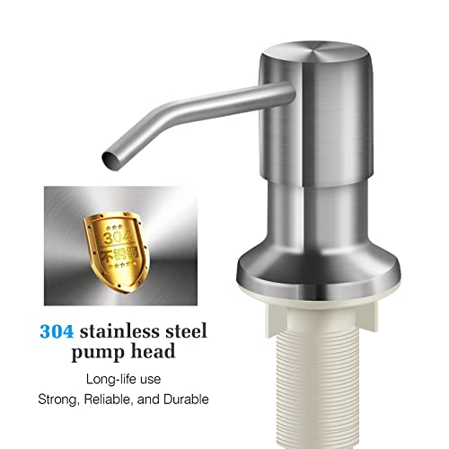 Soap Dispenser for Kitchen Sink and Extension Tube Kit, Stainless Steel SoapDispenser with 47 Inches Tube Connects Directly to Soap Bottle, Hand and Dish Soap Dispenser Pump （Brushed Nickel） - color: Brushed Nickel