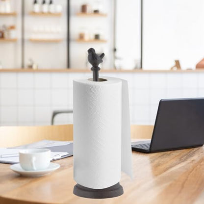 13.05" Black Iron Bird Paper Towel Holder for Toilet | Cast Iron,for Kitchen Paper,for home,for Bathroom,for Work Countertops