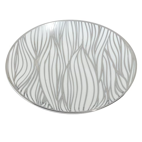 Certified International Matrix Silver Plated 6" Luncheion/Canape Plates Set of 6 Assorted Designs