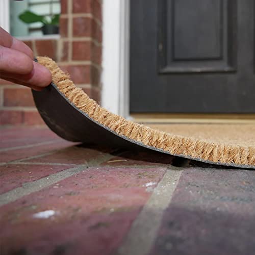 Floral Pattern Coir Doormat, 23.7x15.7 inch, Water Resistant, Durable, Machine Made, Small, Traditional Style, Spot Clean Only - color: Garden Floral Pattern