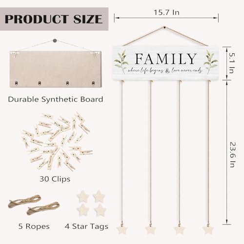 Picture Frames Collage Photo Hanging Display Picture Board Wood Rustic Frames, Where Life Begins & Love Never Ends, Rustic Wooden Farmhouse Family Home Decor - color: Family - Love Never Ends