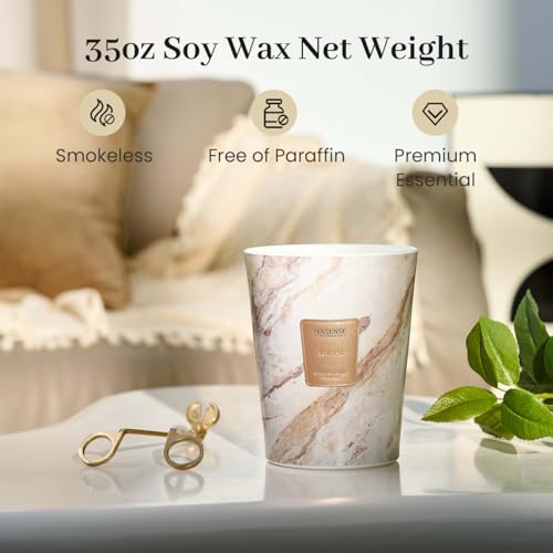 M&SENSE Extra Large Candle 35oz 150H NoirAir Scented Candle, 3 Wick Highly Scented Jar Candle, XL Candles Gift for Stress Relief, Meditation, Yoga - color: NoirAir, size: Large