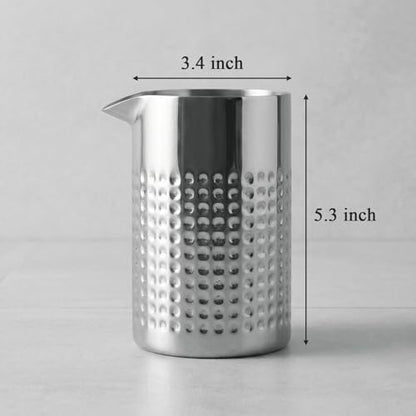 Elsjoy 18 oz Stainless Steel Cocktail Mixing Glass, Double Walled Bartender Mixer Cup Unbreakable Bar Mixing Tin for Stable Stirring