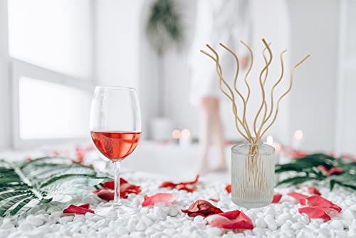 11 inchs Wavy Rattan Reed Diffuser Sticks 50PCS Natural Rattan Fragrance Aromatherapy Volatile Replacement RefillEssential Oil Aroma Diffuser Replacements Sticks for own Space (50PCS, Wood Color) - color: Wood Color