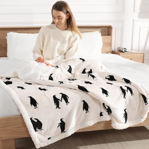 Queen Size Heated Blanket 84X90" Electric Blanket Queen Size Dual Control | Energy-Efficient Warmth, Machine Washable and Durable, Safe & Ultimate Comfort, Faster and Even Heating for two people - color: Penguin Print, size: Queen 84" x 90"