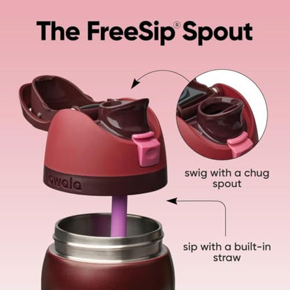 Owala FreeSip Stainless Steel Water Bottle 32 oz Black Cherry - color: Black Cherry, size: 32 Ounces