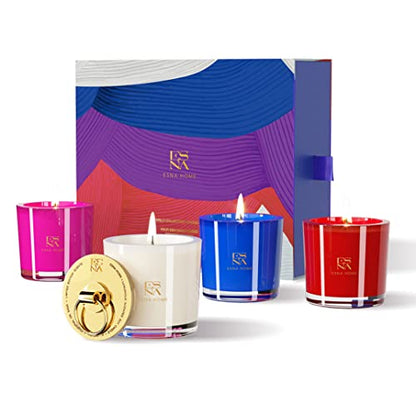 Luxury Scented Soy Candles Gift Set | 4 Natural Lavender Candles for Women's Stress Relief