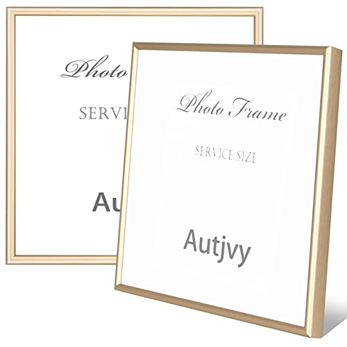 3x3 Photo Frame 2-Pack, Brass Thin Metal, HD Glass Wall/Table | Modern Simple Thin Aluminum Metal, Tabletop and Wall Display, elegant ornament for daily family photo storage - color: Brass, size: 3x3