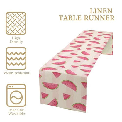 Fruits Table Runner, Tasty Summer Fruit Watermelon Stripes Fun Art Print Table Runner for Kitchen Dining Party Holiday Home 13x36in - color: Fruit-1, size: 13x36in
