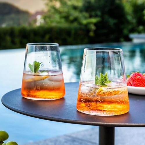 Stölzle Lausitz Stemless Red Wine Glass Power Set of 4, 17.5 oz – Modern Stemless Wine Glasses for Maximum Aroma – Flat Red Wine Glasses in Crystal Glass–Dishwasher & Break-Resistant, Made in Germany - size: 4 Pieces (1 Pack)