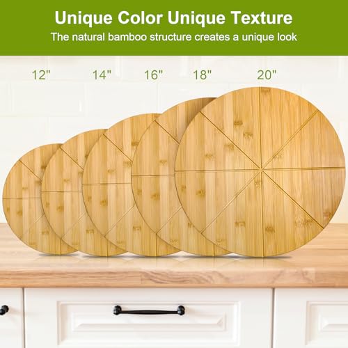 Pizza Cutting Board for 14inch Pizza Bamboo Wood accessories Prep Platter - style: 13.5"