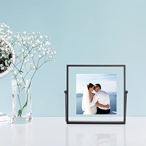 Lawrence Frames Metal Easel Float Picture Frame, 4x4, Black - color: Black, size: 4x4