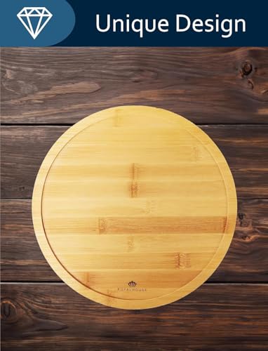 Personalized Round Cheese Board, Custom Engraved Bamboo Charcuterie Board | Ideal for Weddings, Bridal Showers, and Special Occasions - style: Personalized Round Charcuterie Board