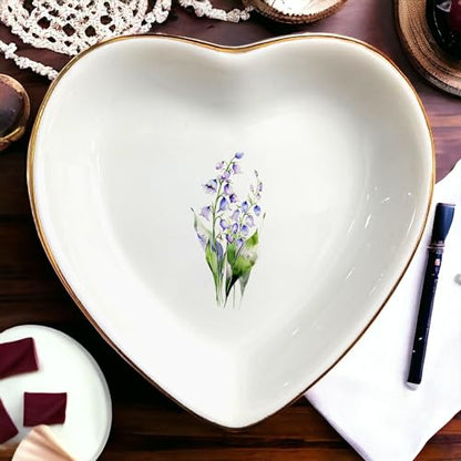 May Lily of The Valley Ring Dish- Floral Jewelry Dish for Hippie,Nature,Pace-May Flower for Mom,Mother-in-law,Step Mom,Godmother,Aunt,Grandma,Sister,Friend-Birthday Flower Gifts - style: 5 - May (LOTV)