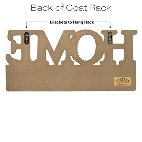 EXCELLO GLOBAL PRODUCTS Rustic Home Wall Mounted Coat Rack with 4 Hooks. Overall Size is 16" x 7". Use as Coat Rack, hat Organizer, Key Holder. Perfect for Entryway, Kitchen, Bathroom, Hallway - style: HOME