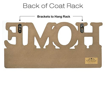 EXCELLO GLOBAL PRODUCTS Rustic Home Wall Mounted Coat Rack with 4 Hooks. Overall Size is 16" x 7". Use as Coat Rack, hat Organizer, Key Holder. Perfect for Entryway, Kitchen, Bathroom, Hallway - style: HOME