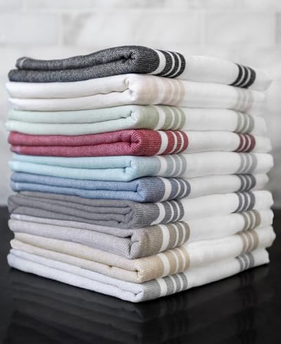 All-Clad Dual-Purpose Kitchen Towels: Highly Absorbent, Super Soft Long Lasting - 100% Cotton, 17"x30" Dish Towels for Cleaning & Drying Dishes, Pans, Glassware, or Countertops, (3-Pack), Rainfall - color: Rainfall