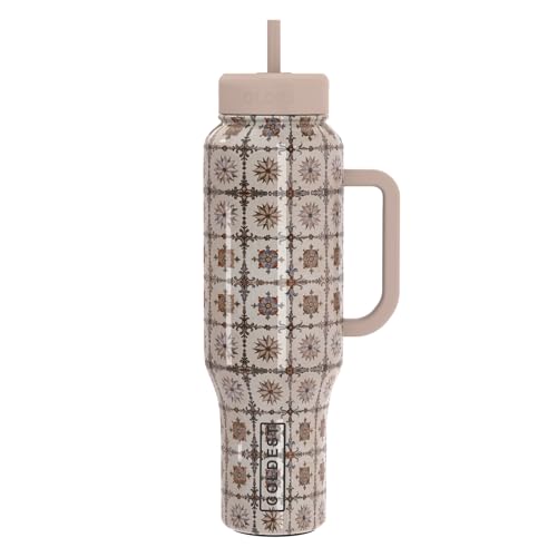 Coldest Tumbler with Handle and Straw, 100% Leak Proof Insulated Tumbler with Lid and Straw (3 Lids), Stainless Steel Tumblers for Women & Men, Cup Holder Friendly Base, 46 oz (The Persian) - color: The Persian, size: 46 oz