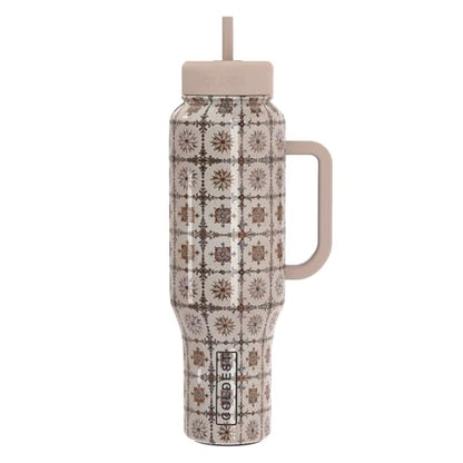 Coldest Tumbler with Handle and Straw, 100% Leak Proof Insulated Tumbler with Lid and Straw (3 Lids), Stainless Steel Tumblers for Women & Men, Cup Holder Friendly Base, 46 oz (The Persian) - color: The Persian, size: 46 oz