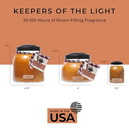 A Cheerful Giver - Honey Pear Cider Baby Scented Glass Jar Candle (6oz) with Lid & True to Life Fragrance Made in USA - size: 6 oz, style: Honey Pear Cider